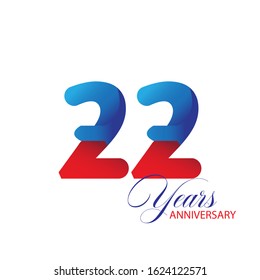 22 Year Anniversary Vector Template Design Illustration