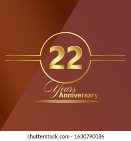 22 Year Anniversary Vector Template Design Illustration