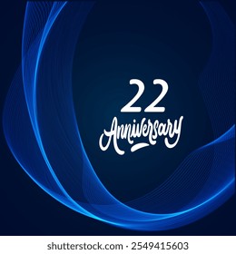 22 years anniversary celebration 3d vector template design illustration