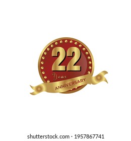 22 years Anniversary celebration icon Badge
