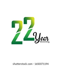 22 Years Anniversary Celebration Logo Vector Template Design Illustration