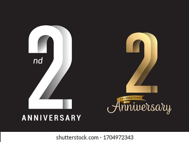 22 years anniversary celebration logo design. Anniversary logo Paper cut letter and elegance golden color isolated on black background, vector design for celebration, invitation card, and greeting