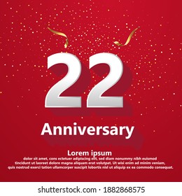 22 years anniversary celebration logo vector template design