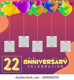 22 years anniversary celebration logo vector template design