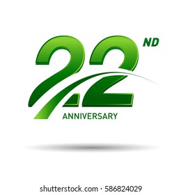 22 years anniversary. celebration logo design