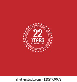 22 years anniversary celebration simple logo. vintage logo, 22 year sign, jubilee, greeting card