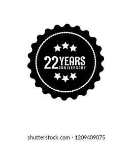 22 years anniversary celebration simple logo. vintage logo, 22 year sign, jubilee, greeting card