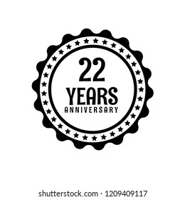 22 years anniversary celebration simple logo. vintage logo, 22 year sign, jubilee, greeting card