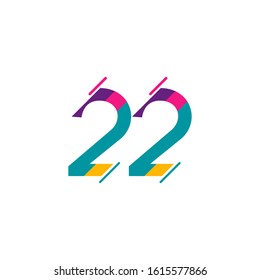 22 Years Anniversary Celebration Vector Template Design Illustration