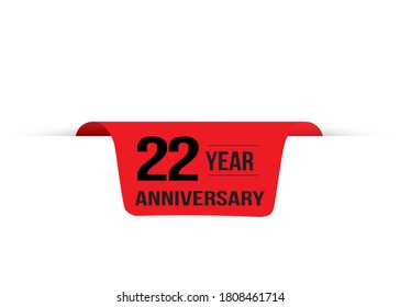 22 Years Anniversary Celebration Vector Template Design Illustration