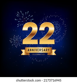 22-jährige Jubiläumsfeier, Vorlage für Vektordesign-Illustrationen