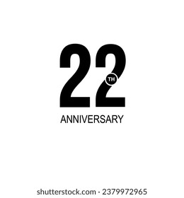 22 Years anniversary celebration vector template design illustration