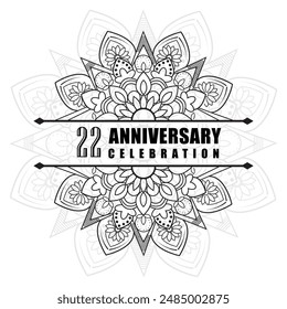 22 años aniversario celebración Vector Plantilla diseño ilustración