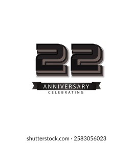 22 years anniversary celebration vector template design illustration