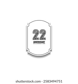 22 years anniversary celebration vector template design illustration