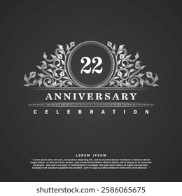 22 years anniversary celebration vector template design illustration