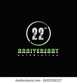 22 anos aniversário celebração modelo vetor ilustração design