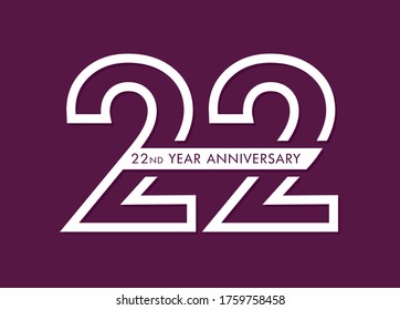 22 years anniversary image vector, 22nd anniversary celebration logotype 