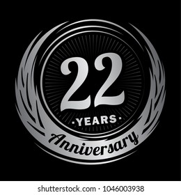 22 years anniversary. Anniversary logo design. 22 years logo.