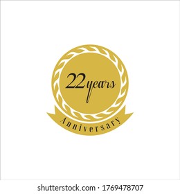 22 Years Anniversary logo design Set Vector Template Design Illustration