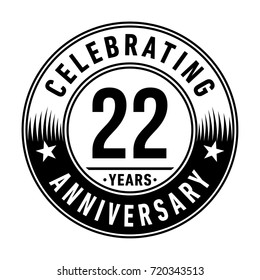 22 years anniversary logo. Vector and illustration.