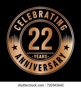 22 years anniversary logo. Vector and illustration.