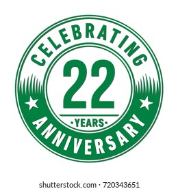 22 years anniversary logo. Vector and illustration.