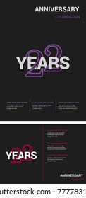 22 Years Anniversary Logotype design with overlapping styles between numbers and letters