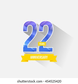 22 Years Anniversary with Low Poly Design