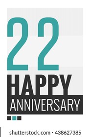 22 Years Happy Anniversary (Vector Illustration Poster Design)