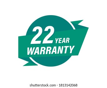 22 Years warranty badge vector images