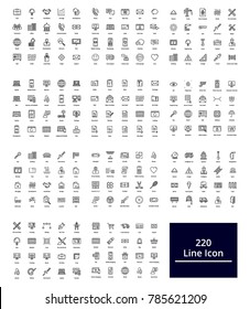 220 Thin Line Icons