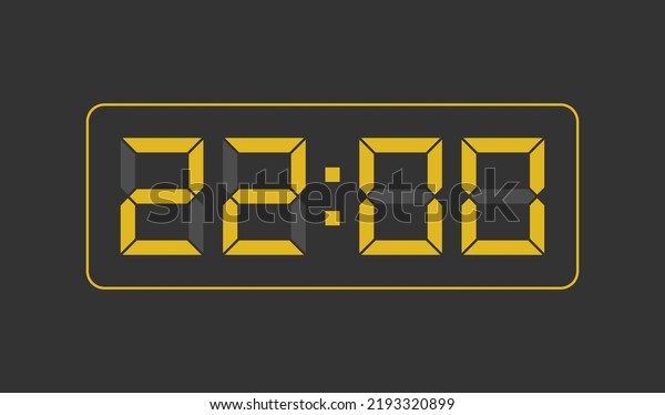 2200 Digital Clock Number Vector Illustration Stock Vector (Royalty