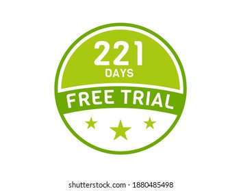 221 days free trial. 221 day Free trial badges