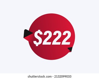 $222 USD sticker vector illustration
