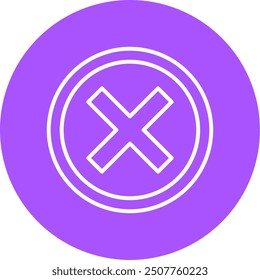 223 - Crossmark Line Multi Circle Vector Icon Design