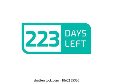 223 Days Left banner on white background, 223 Days Left to Go