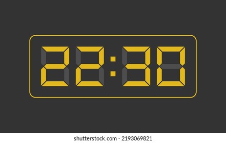 22:30, Digital clock number. Vector illustration.

