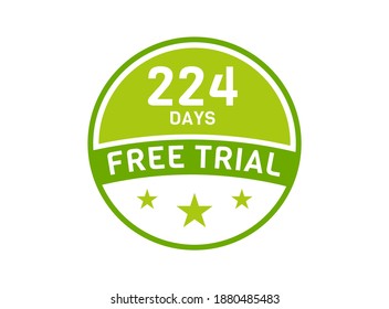 224 days free trial. 224 day Free trial badges