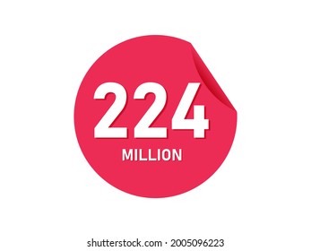 224 million texts on the white background