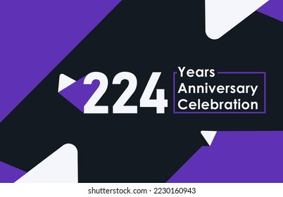 224 years anniversary celebration modern banner template design