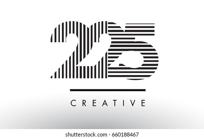 225 Black and White Number Logo Design with Vertical and Horizontal Lines.