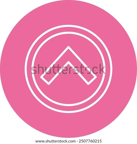 225 - Chevron Up Line Multi Circle Vector Icon Design