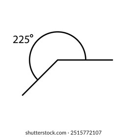 225 degree angle icon illustration design