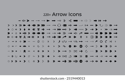 225 pcs arrow icons vector design