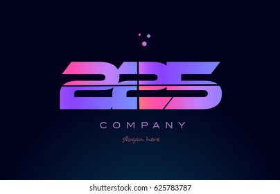 225 pink blue purple number digit numeral dots creative company logo vector icon design template