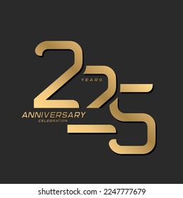 225 years anniversary celebration logotype with modern elegant number