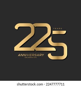 225 years anniversary celebration logotype with modern elegant number