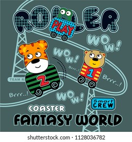 22/5000
play roller coaster,vectort animal illustration