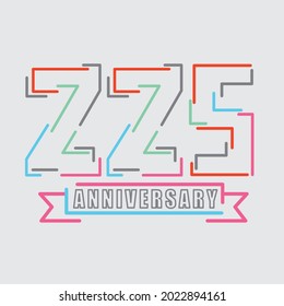 225th Years Anniversary Logo Birthday Celebration Abstract Design Vector Illustration.
